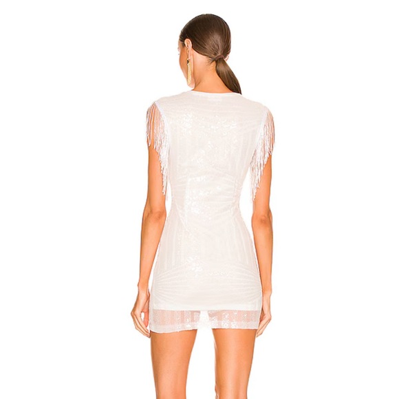 Superdown Carly Fringe Mini Dress in White - Picture 2 of 11